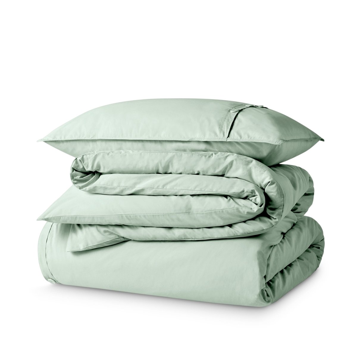 Percale duvet cover set stacked