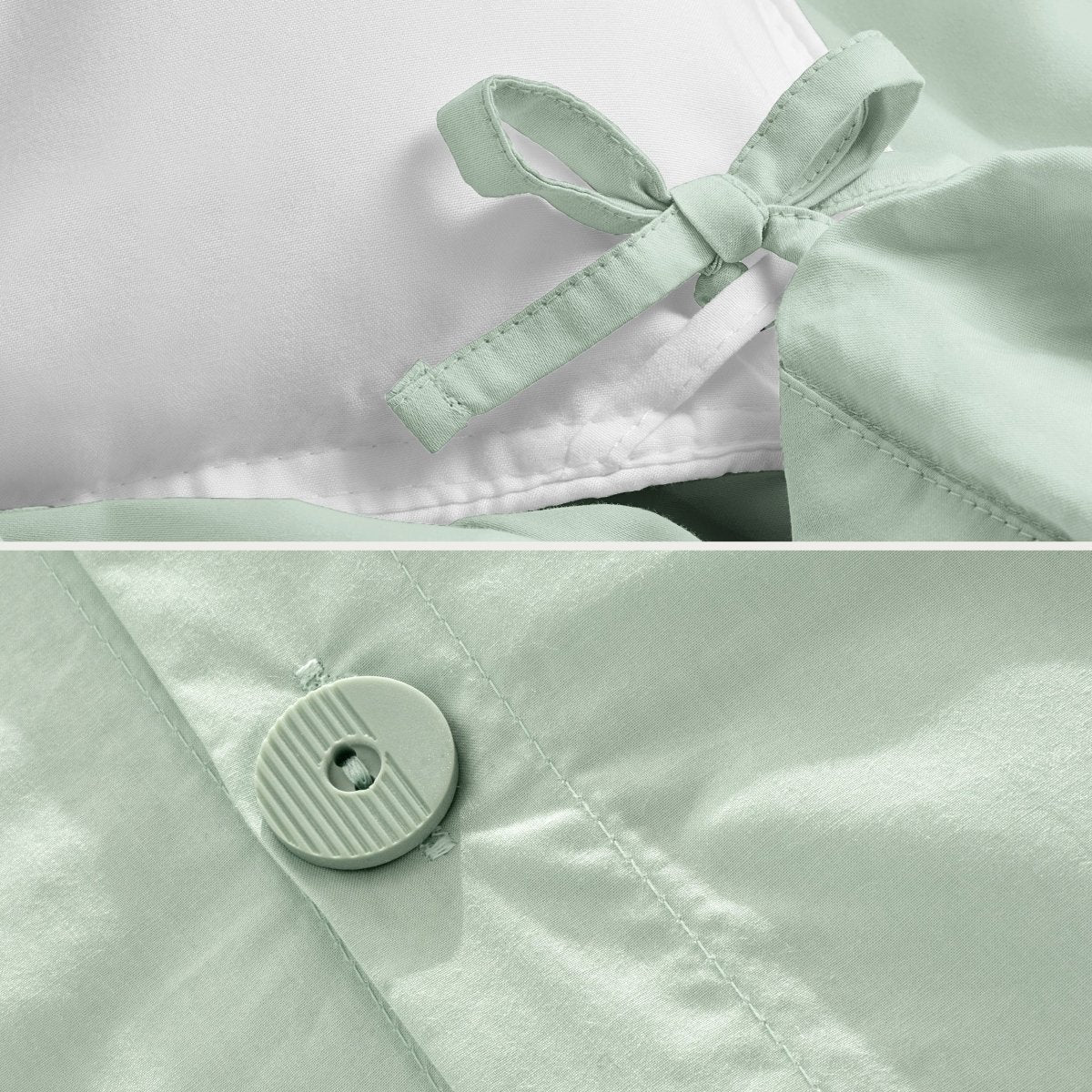 Duvet cover ties and button closure