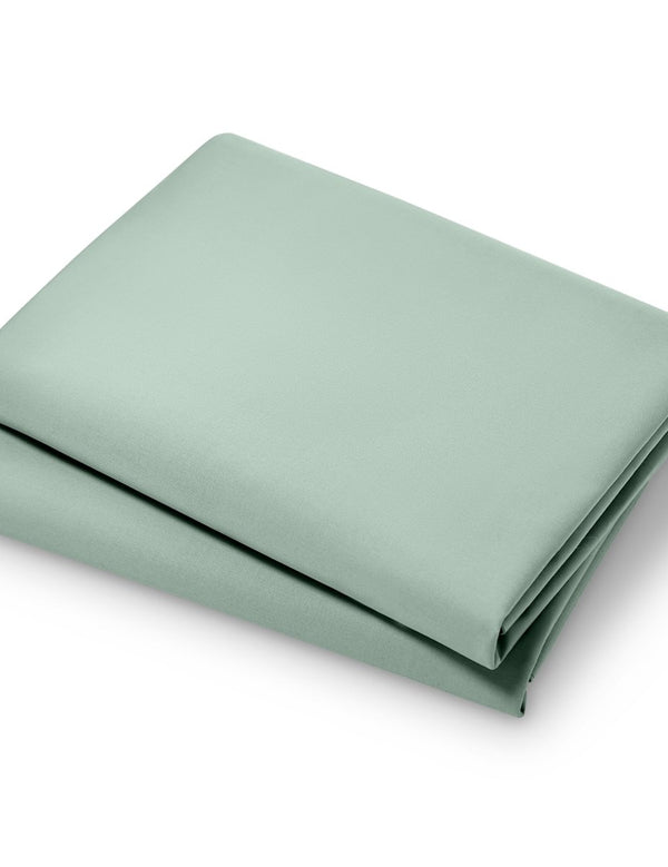 Two sateen pillowcases folded and stacked