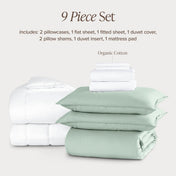 Percale bundle stacked to show what is included