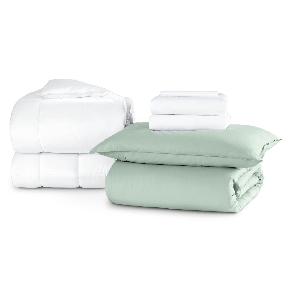 Percale bundle stacked to show what is included