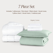 Percale bundle stacked to show what is included