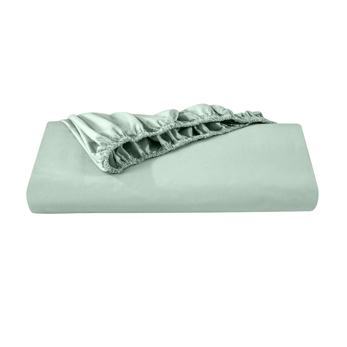 Organic percale fitted sheet folded