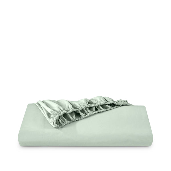 Percale fitted sheet folded neatly