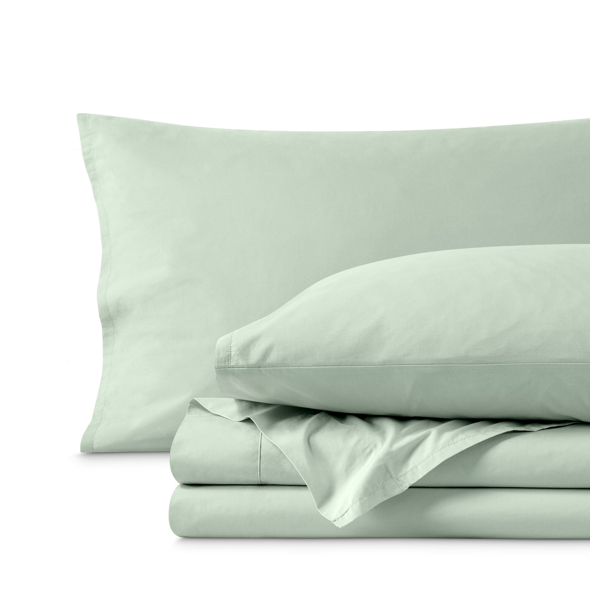 Percale sheet set folded neatly
