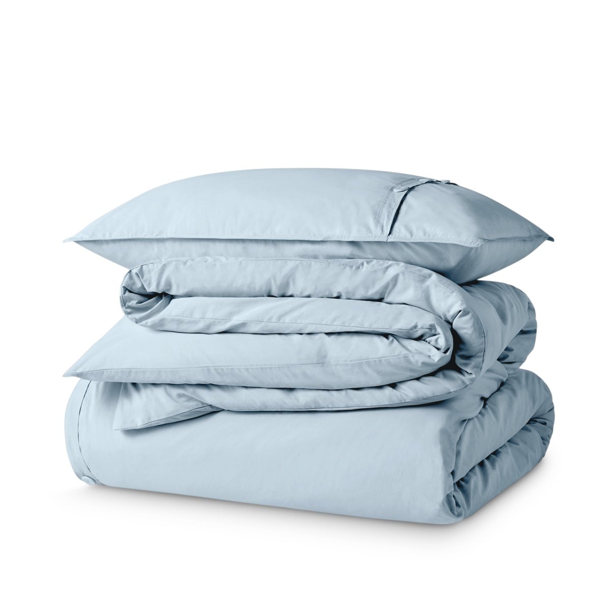 Percale duvet cover set stacked