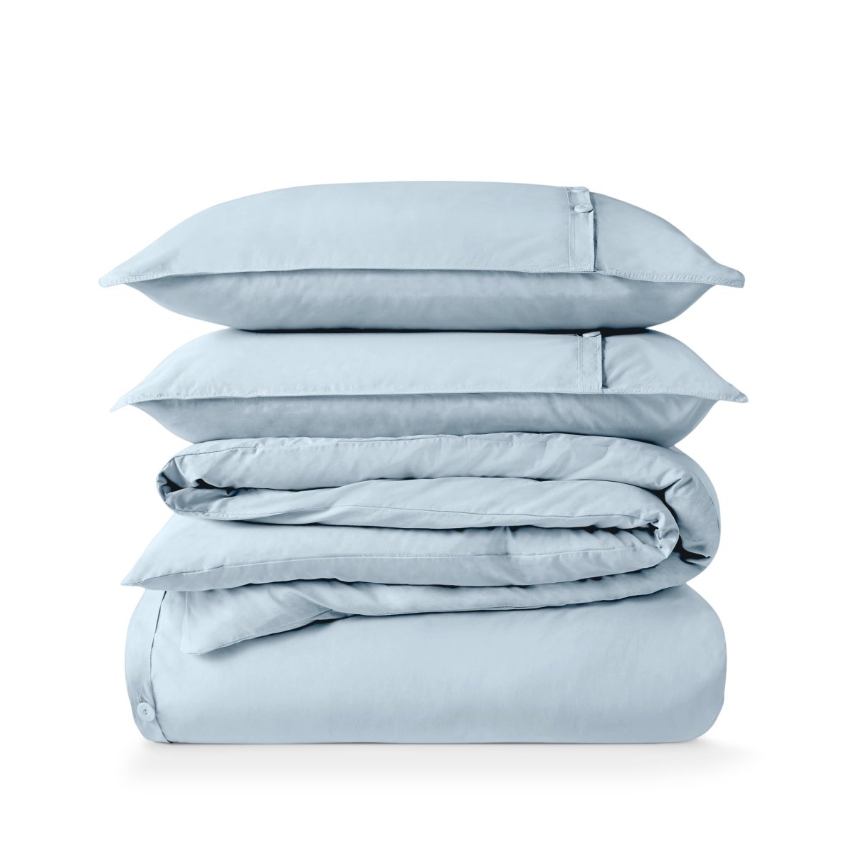Percale duvet cover set stacked