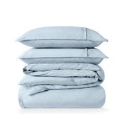 Percale duvet cover set stacked