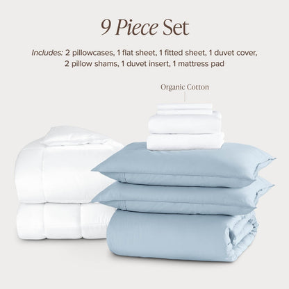 Percale bundle stacked to show what is included