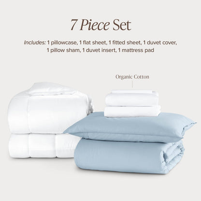 Percale bundle stacked to show what is included