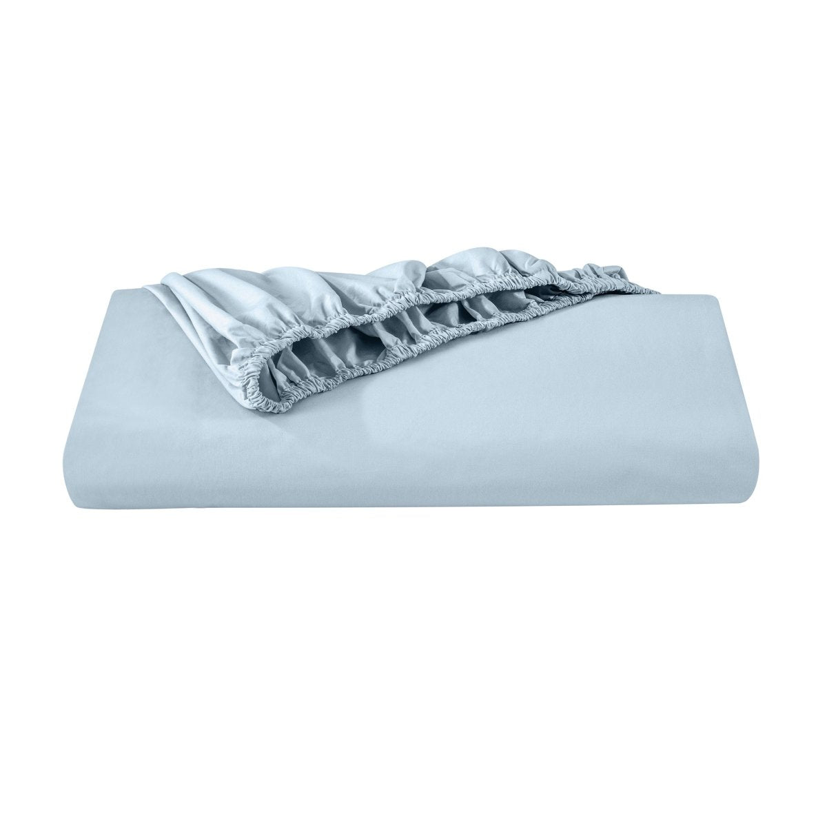 Organic percale fitted sheet folded