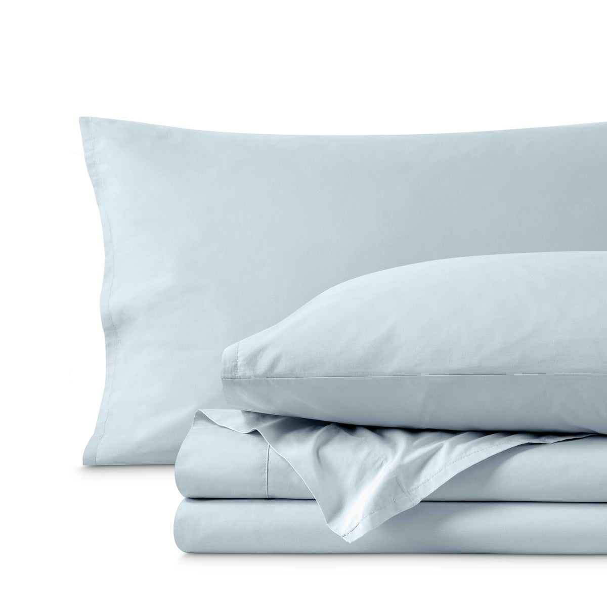 Percale sheet set folded neatly
