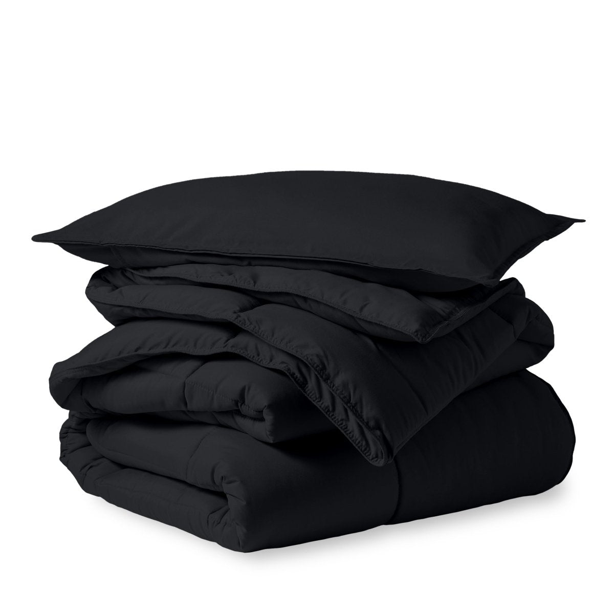 A down alternative comforter folded neatly
