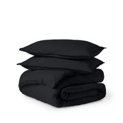 Solid color duvet set folded and stacked