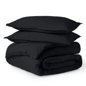 Solid color duvet set folded and stacked