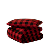 Flannel duvet set folded and stacked