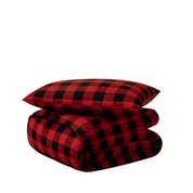 Flannel duvet set folded and stacked