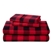 A neat stack of a flannel sheet set