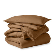 A down alternative comforter folded neatly