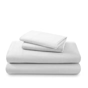 A neat stack of a flannel sheet set