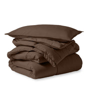 A down alternative comforter folded neatly