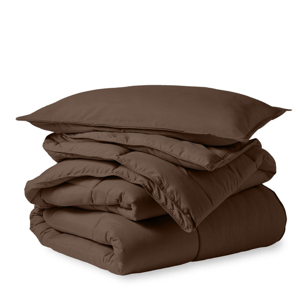 A down alternative comforter folded neatly