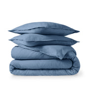 Flannel duvet set folded and stacked