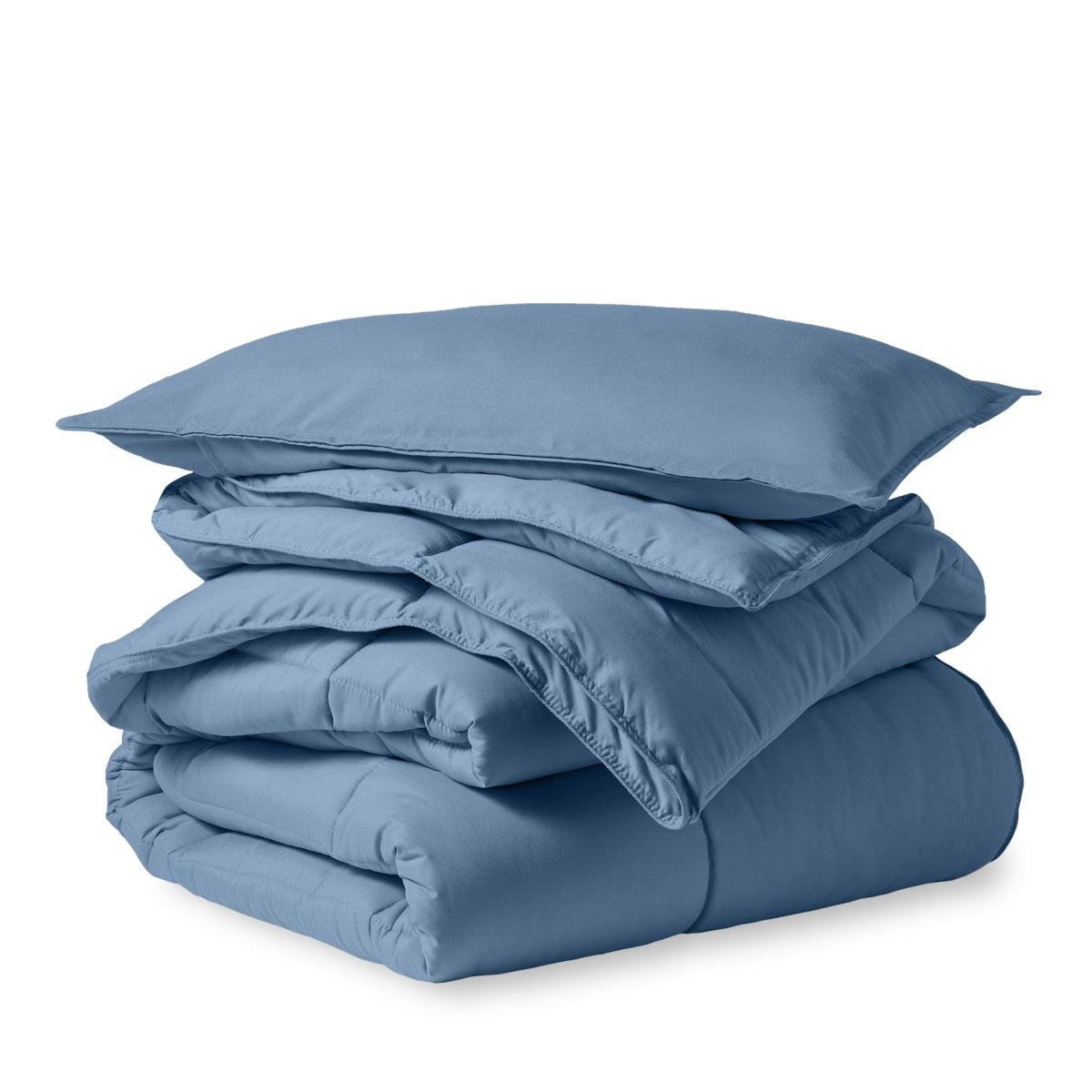 A down alternative comforter folded neatly