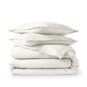 Flannel duvet set folded and stacked