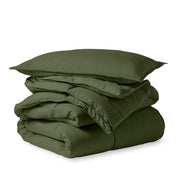 A down alternative comforter folded neatly