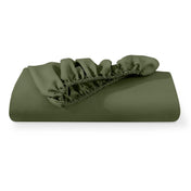 Microfiber fitted sheet folded