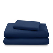 Flannel sheets and pillowcases folded and stacked
