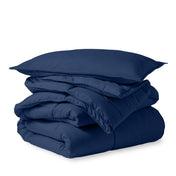 A down alternative comforter folded neatly
