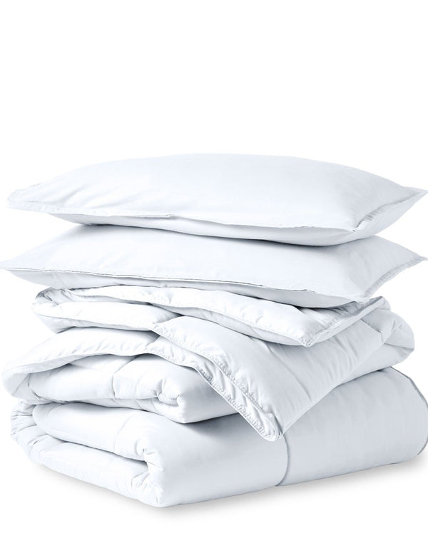 Down Alternative Box Stitch Comforter Set - Queen - Bare Home