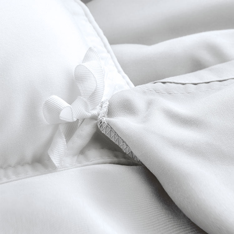 Detail Shot of a Light Grey Duvet Cover