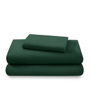 Flannel sheets and pillowcases folded and stacked