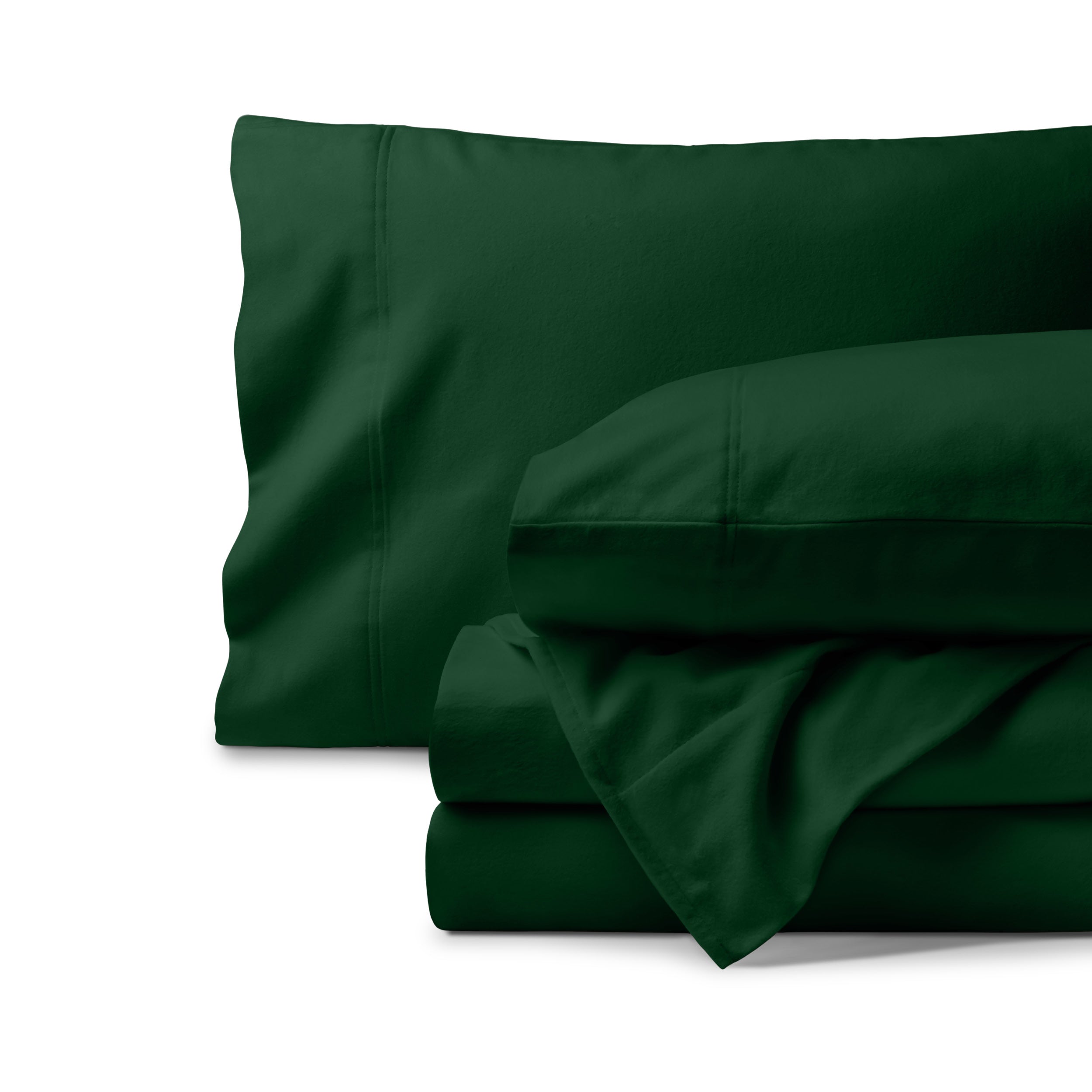 Organic flannel sheet set neatly folded