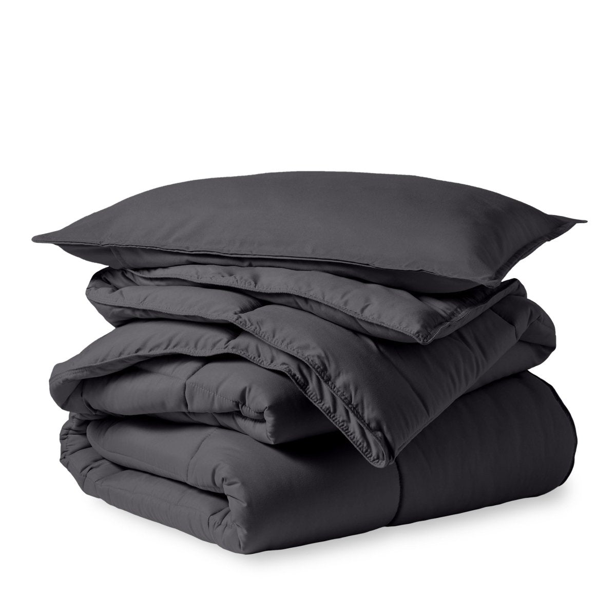 A down alternative comforter folded neatly