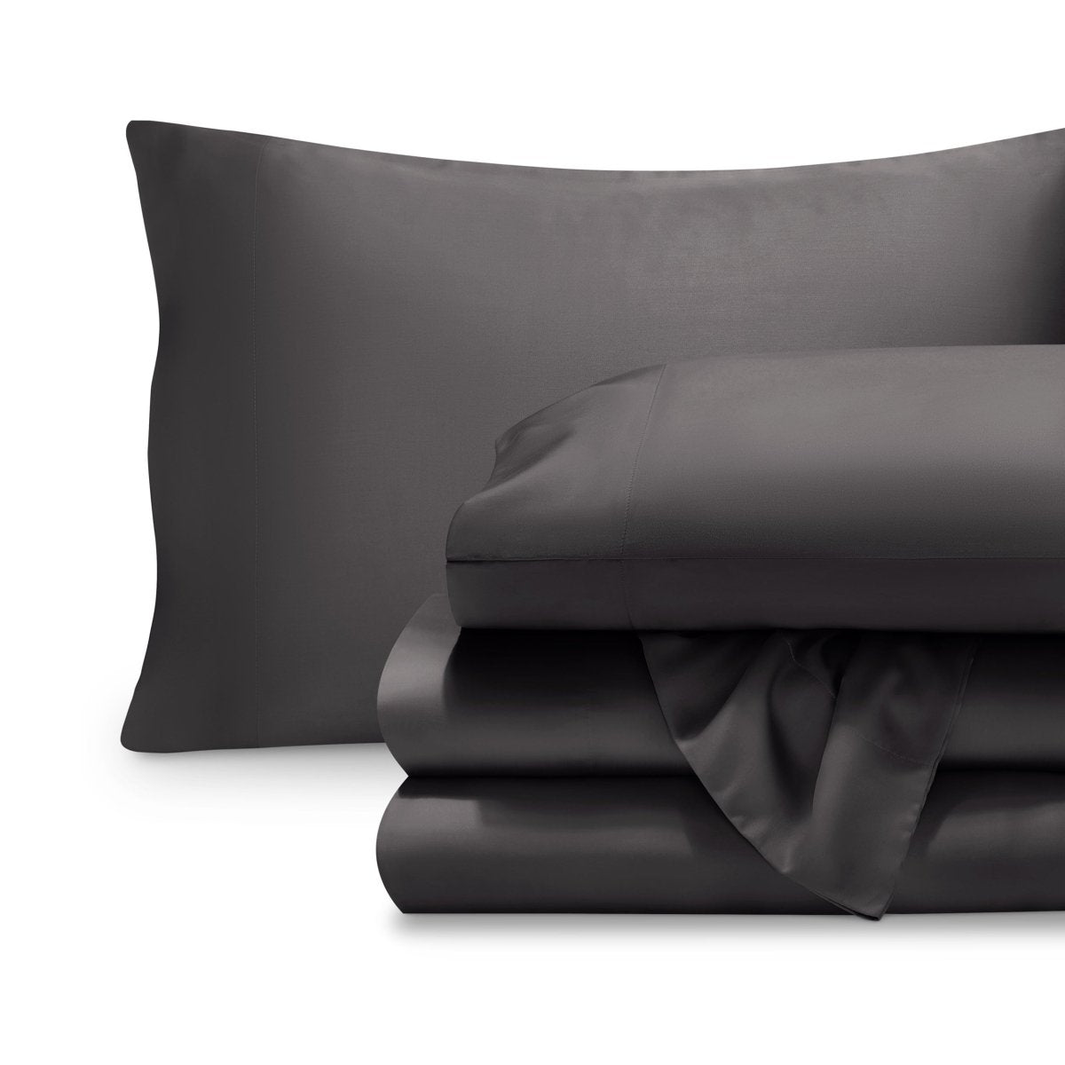 Set of TENCEL sheets and pillowcase on a white background