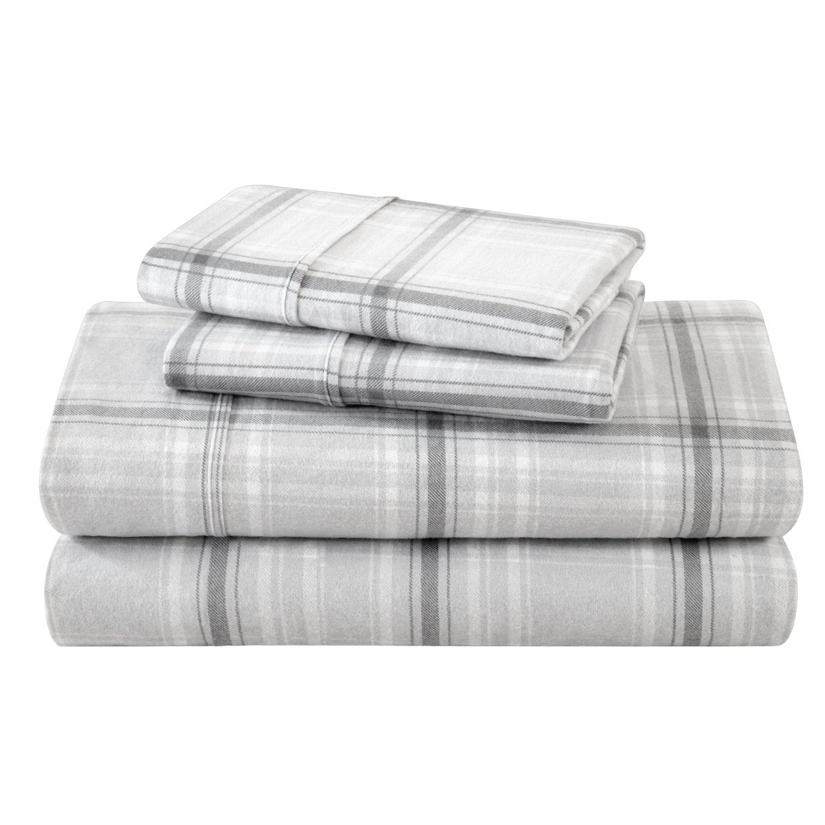 A neat stack of a flannel sheet set