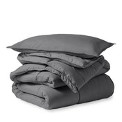 A down alternative comforter folded neatly