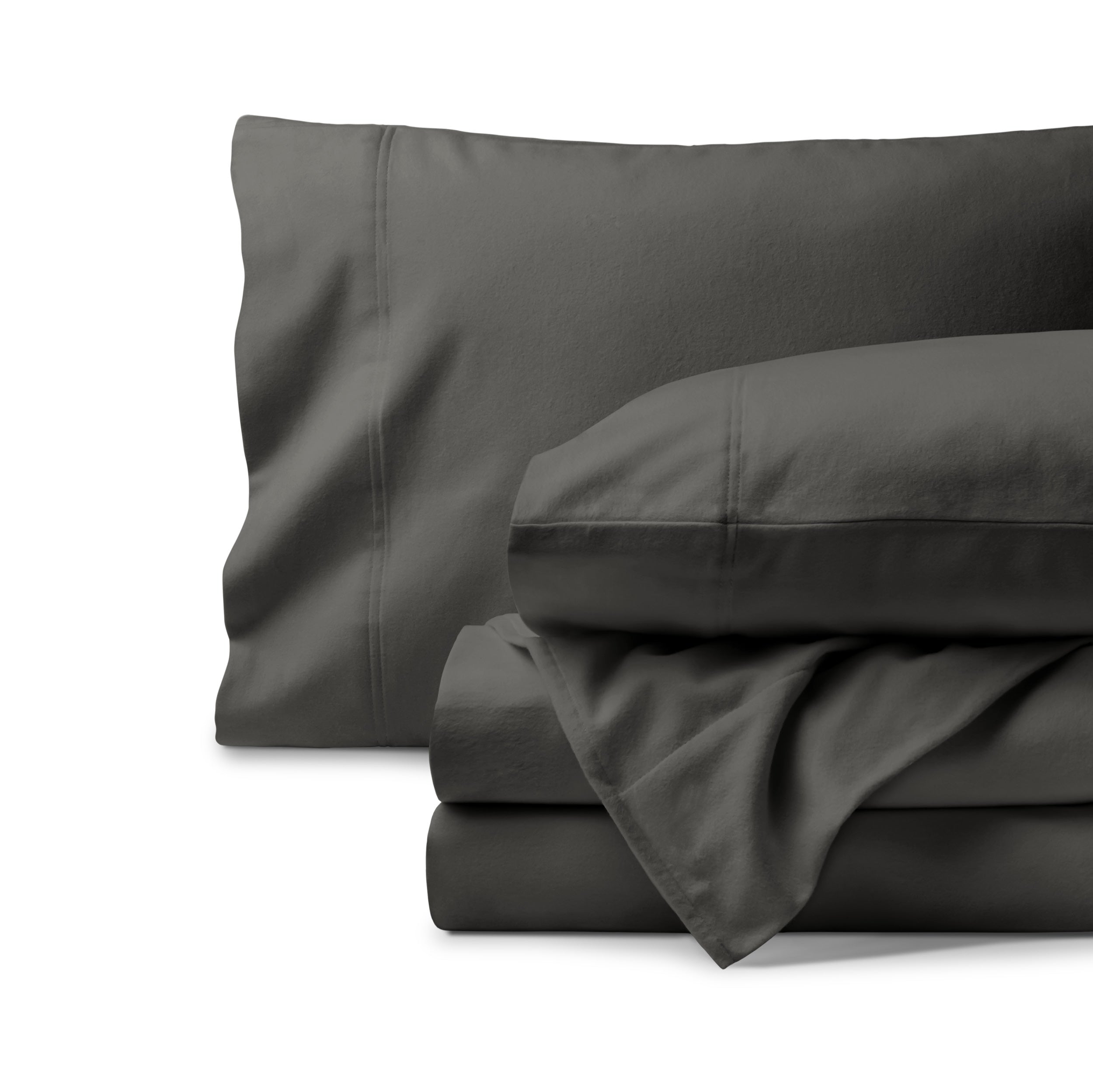 Organic flannel sheet set neatly folded