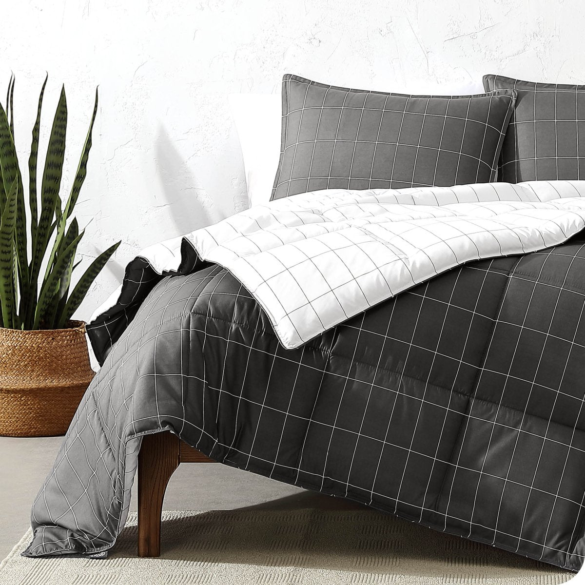 Down Alternative Box Stitch Comforter Set - Bare Home