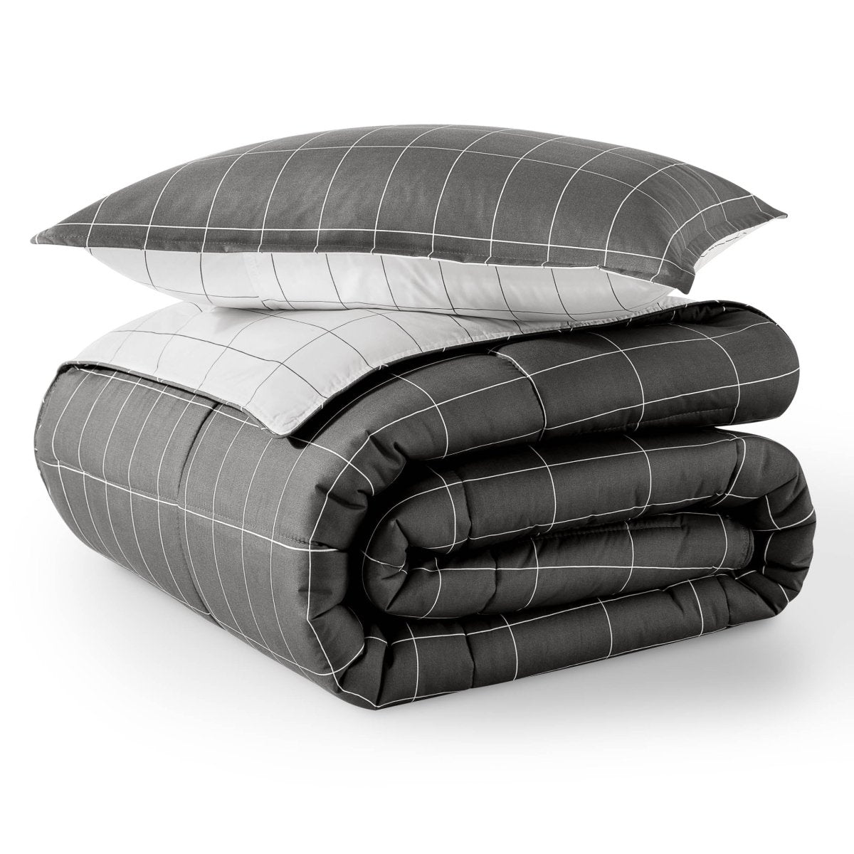 A down alternative comforter folded neatly