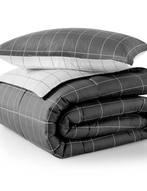 A down alternative comforter folded neatly