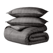 Heathered duvet cover folded and stacked