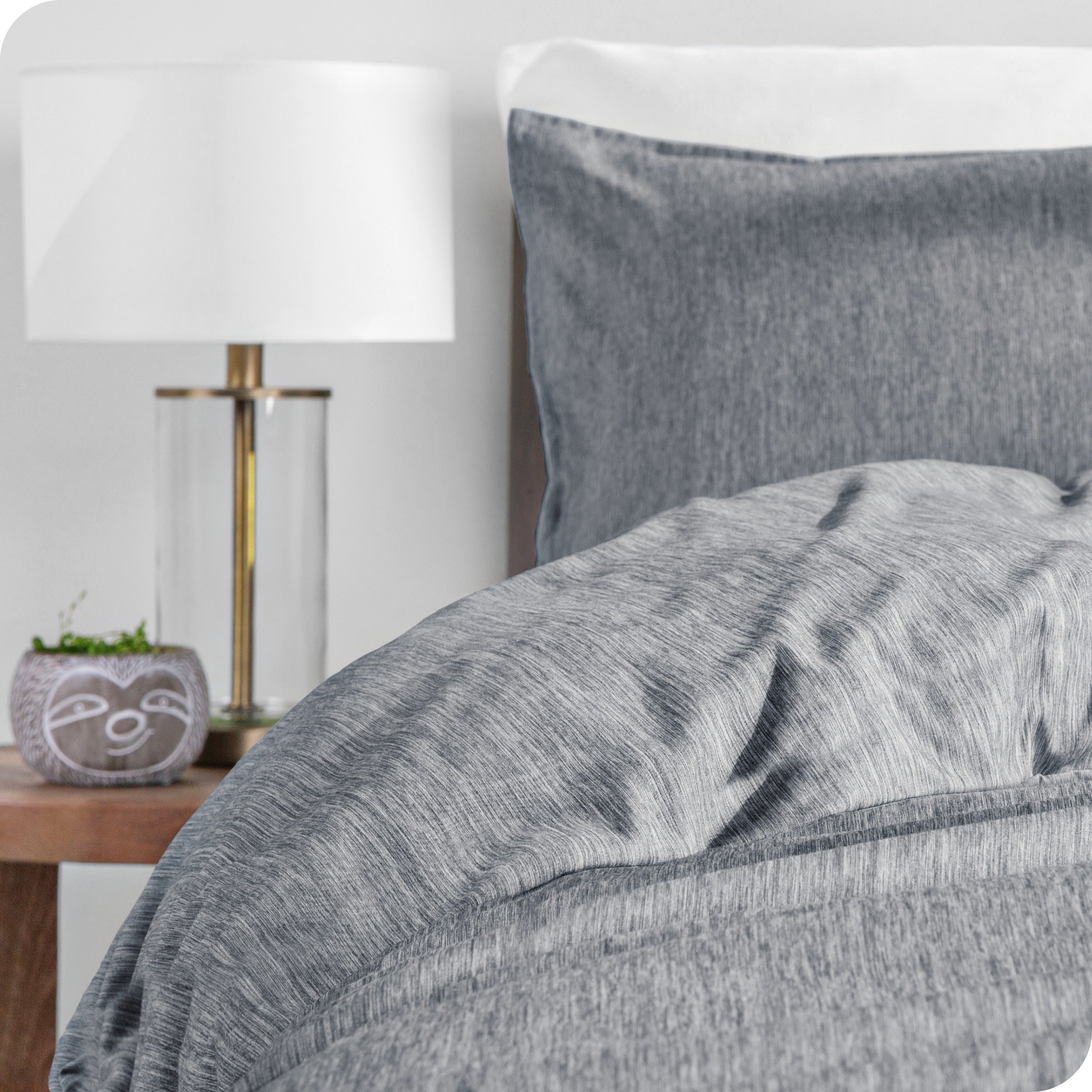 Microfiber Duvet Cover & Sham Set - Heather