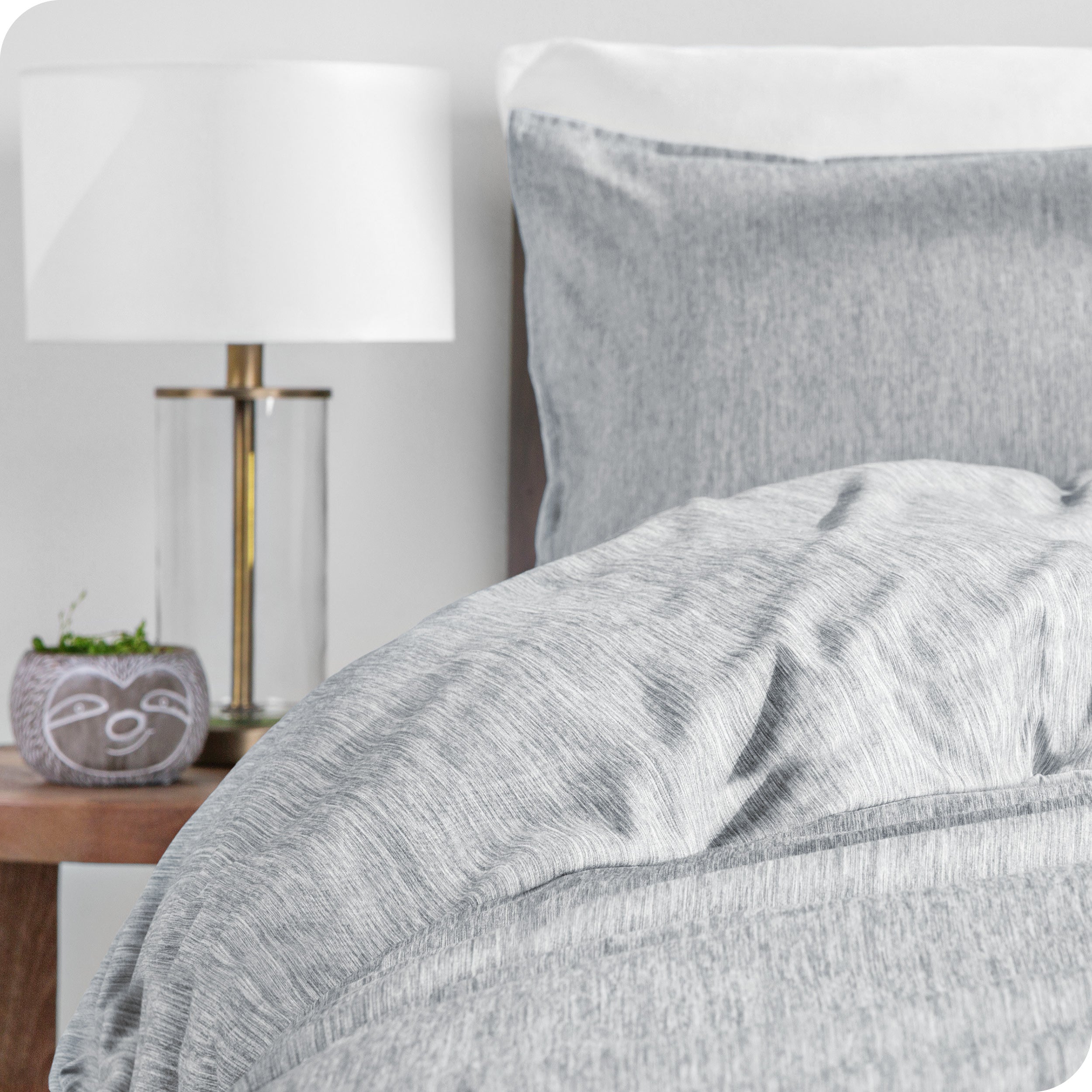Microfiber Duvet Cover & Sham Set - Heather
