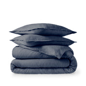 Flannel duvet set folded and stacked