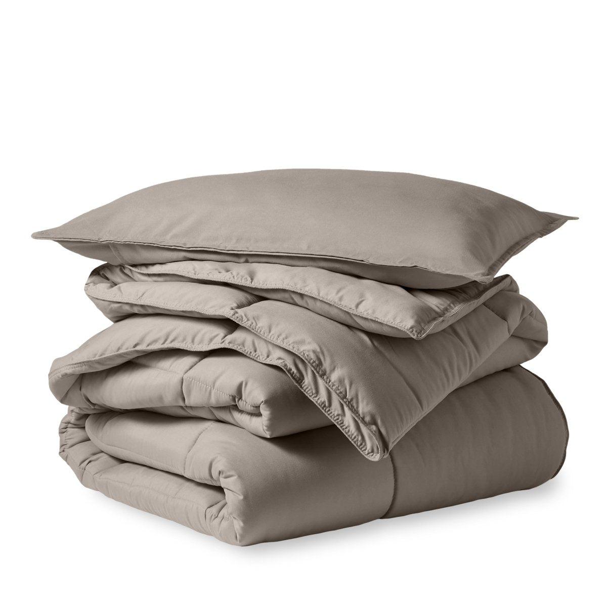 A down alternative comforter folded neatly